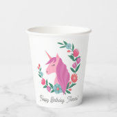  bloemenkrans eenhoorn naam papieren bekers (Achterkant)