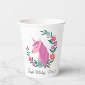  bloemenkrans eenhoorn naam papieren bekers (Voorkant)