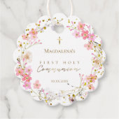 Bloemenkrans Eerste Heilige Communie Bedankjes Labels (Voorkant)