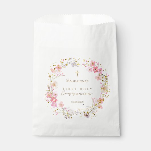 Bloemenkrans Eerste Heilige Communie Bedankzakje (Voorkant)