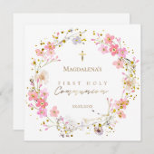 Bloemenkrans Eerste Heilige Communie Kaart (Voorkant / Achterkant)