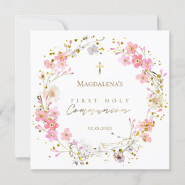 Bloemenkrans Eerste Heilige Communie Kaart