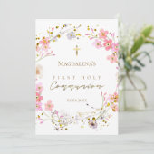 bloemenkrans Eerste Heilige Communie  Kaart (Staand voorkant)
