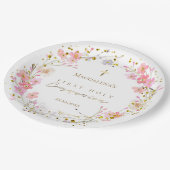 Bloemenkrans Eerste Heilige Communie Papieren Bordje (Gekanteld)