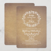 bloemenkrans Elegante bruiloft uitnodigingen (Voorkant / Achterkant)