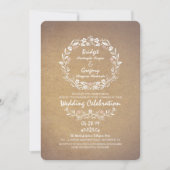 bloemenkrans Elegante bruiloft uitnodigingen (Voorkant)