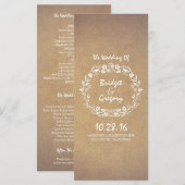  Bloemenkrans Elegante Trouwprogramma's Programmakaart (Voorkant / Achterkant)