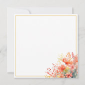 Bloemenkrans Elegante Waterverf dank u Kaart (Achterkant)