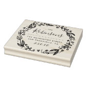 Bloemenkrans Familienaam Retouradres Hout Rubberstempel (Stempel)