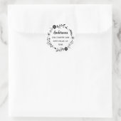 Bloemenkrans | familienaam retouradres ronde sticker (Tas)