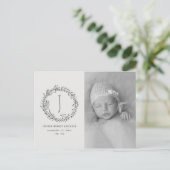 Bloemenkrans foto geboortekaartje briefkaart (Staand voorkant)