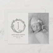 Bloemenkrans foto geboortekaartje briefkaart (Voorkant / Achterkant)