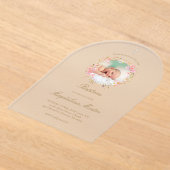 Bloemenkrans foto | uitnodiging tot doop (Laagn)