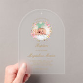 Bloemenkrans foto | uitnodiging tot doop (Insitu (Draagbaar))