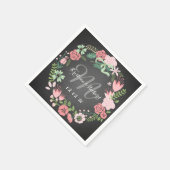 Bloemenkrans Gepersonaliseerde Trouwpapier Servett Servetten (Hoek)