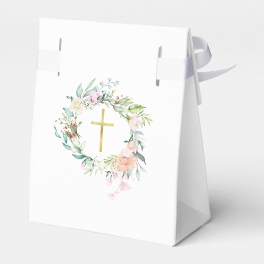 Bloemenkrans Goud Schrift Bevestiging Bedankdoosjes (Achterkant)