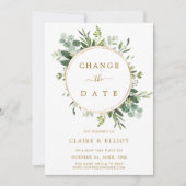 Bloemenkrans Gouden Bruiloft Datum Wijzigen Kaart (Voorkant)