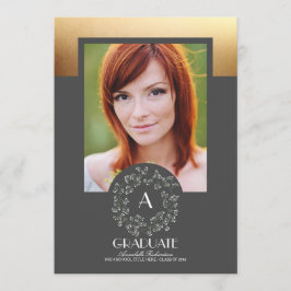 Bloemenkrans Gouden Textuur Foto Afstuderen Kaart