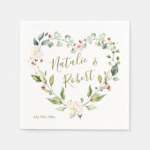 Bloemenkrans, groene bladeren in de vorm van hart servet (Voorkant)