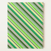 Bloemenkrans groene strepen gepersonaliseerd monog planner (Achterkant)