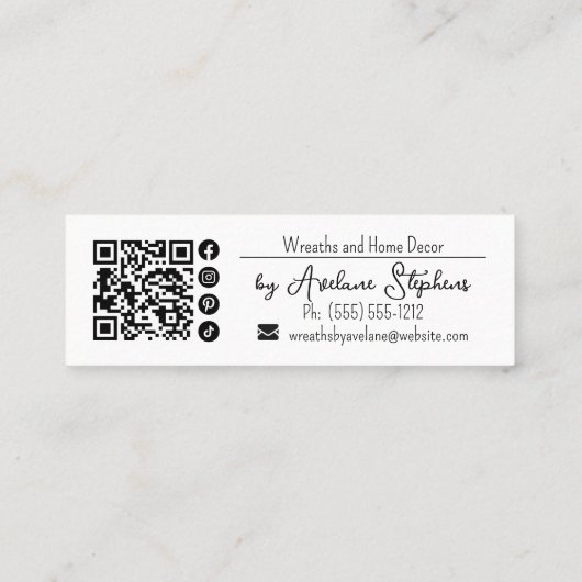 Bloemenkrans handgemaakt | Handgemaakt Visitekaart Mini Visitekaartje (Achterkant)