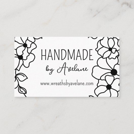 Bloemenkrans handgemaakt | Handgemaakt Visitekaart Visitekaartje (Voorkant)