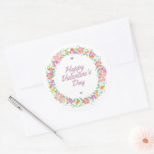 Bloemenkrans Happy Valentijnsdag Sticker Seal (Envelop)