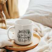 Bloemenkrans Happy Wife, Happy Life Mok