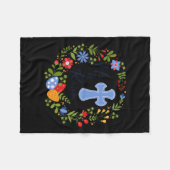 Bloemenkrans Hij is opgestaan Jesus Christelijk Ha Fleece Deken (Voorkant (Horizontaal))