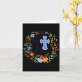 Bloemenkrans Hij Is Opgewekt Jezus Christelijk Gel Kaart (Gele Bloem)