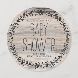 bloemenkrans   HOUTEN BABY SHOWERS UITNODIGING