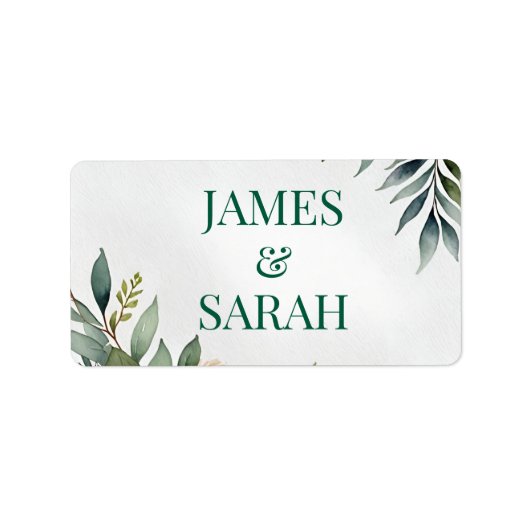 Bloemenkrans illustratie waterverf aangepaste teks etiket (Voorkant)