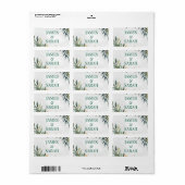 Bloemenkrans illustratie waterverf aangepaste teks etiket (Full Sheet)