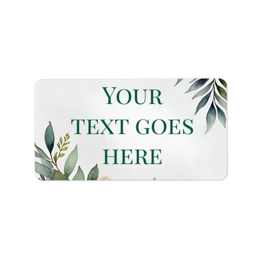 Bloemenkrans illustratie waterverf aangepaste teks etiket (Voorkant)