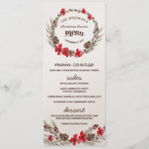 Bloemenkrans Kerstvakantie Diner Menu