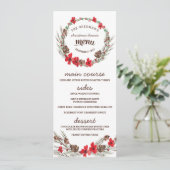 Bloemenkrans Kerstvakantie Diner Menu (Staand voorkant)