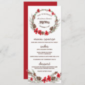 Bloemenkrans Kerstvakantie Diner Menu (Voorkant / Achterkant)