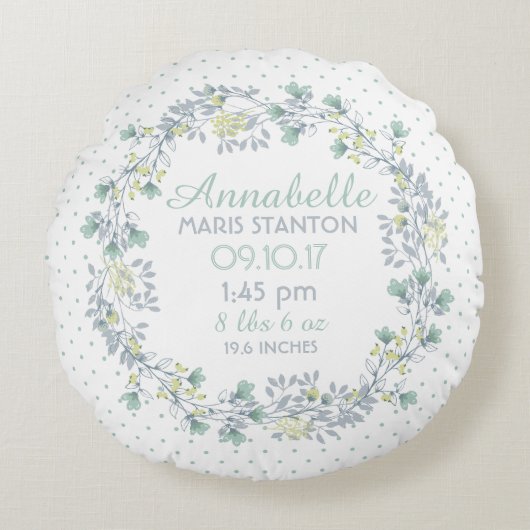 Bloemenkrans Kwekerij Keepsake Rond Kussen (Voorkant)