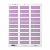 Bloemenkrans Lavendel Modern Initialen Bruiloft Etiket (Full Sheet)