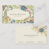 Bloemenkrans lichtgeel Visitekaartje (Voorkant / Achterkant)