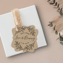 Bloemenkrans Liefde is aan het brouwen Trouwkoffie Bedankjes Labels