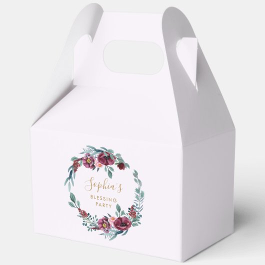 Bloemenkrans Moeder en Baby Zegen Partij Bedankdoosjes (Voorkant)