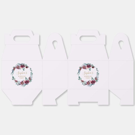 Bloemenkrans Moeder en Baby Zegen Partij Bedankdoosjes (Ongevouwen)