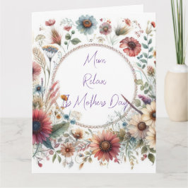 Bloemenkrans Moederdag Bericht. Kaart