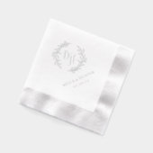 Bloemenkrans Monogram Bruiloft Folie Servetten (Links)