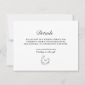 Bloemenkrans Monogram Custom Wedding Details Kaart (Voorkant)