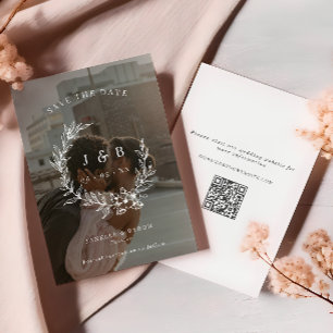 bloemenkrans monogram foto save the date