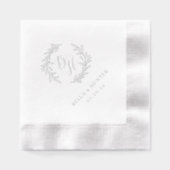 Bloemenkrans Monogram Huwelijk Folie Servetten (Voorkant)