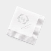 Bloemenkrans Monogram Huwelijk Folie Servetten (Links)