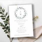 Bloemenkrans Monogram Huwelijksuitnodiging Bedankkaart